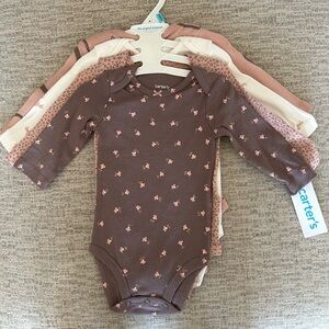 Carter's Brown and Pink Baby One Piece Set